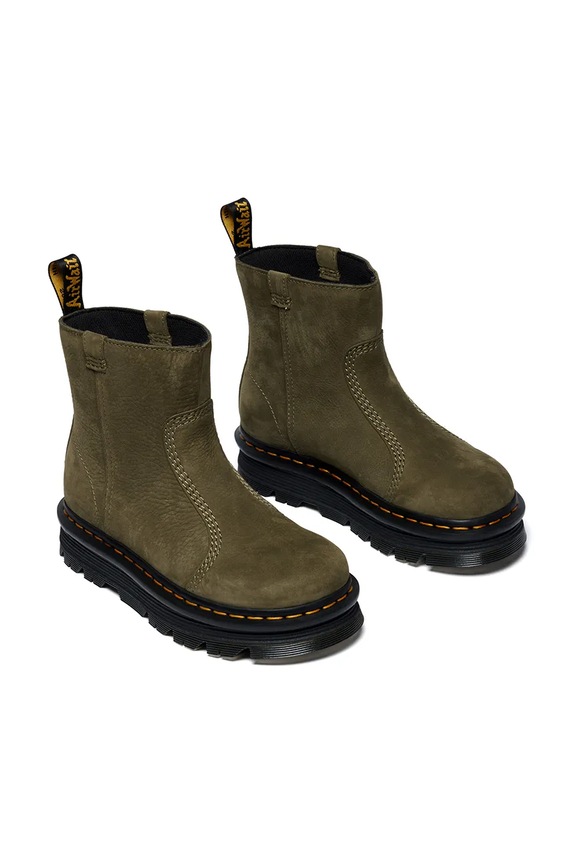 Nubukové boty Dr. Martens ZebZag Rigger DM42022300 zelená AW25