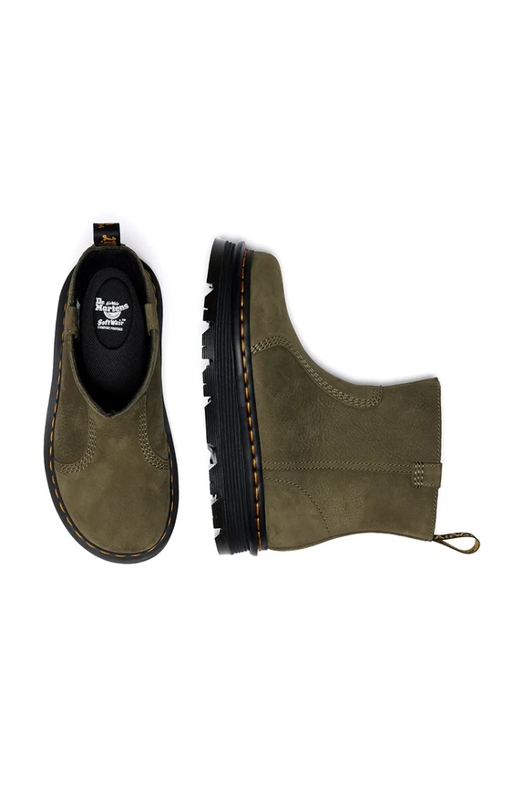 Nubukové boty Dr. Martens ZebZag Rigger DM42022300 zelená
