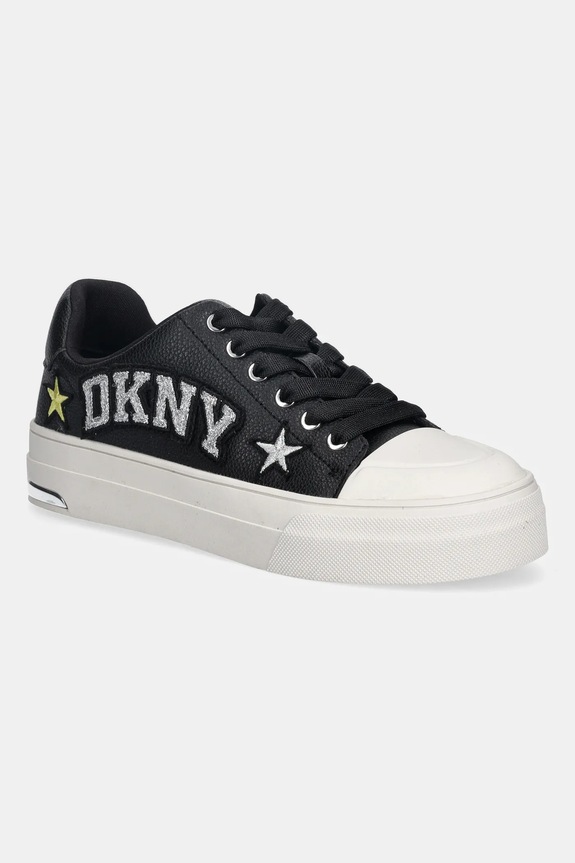 Kožené tenisky Dkny York Star usňová koža čierna K4588454.BLK