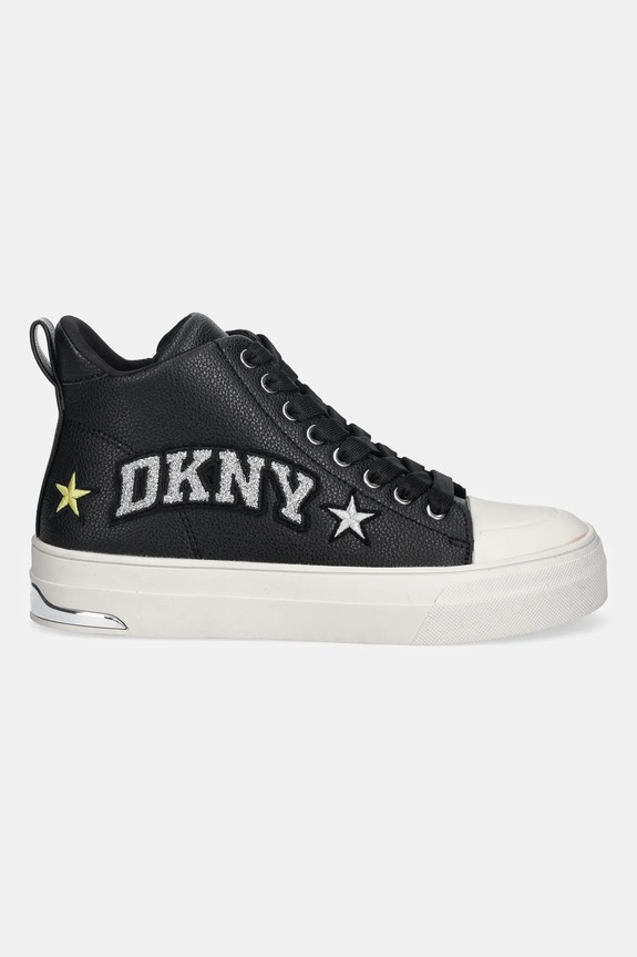 Dkny trampki skórzane Yaser Star K4597935.BLK czarny AW25