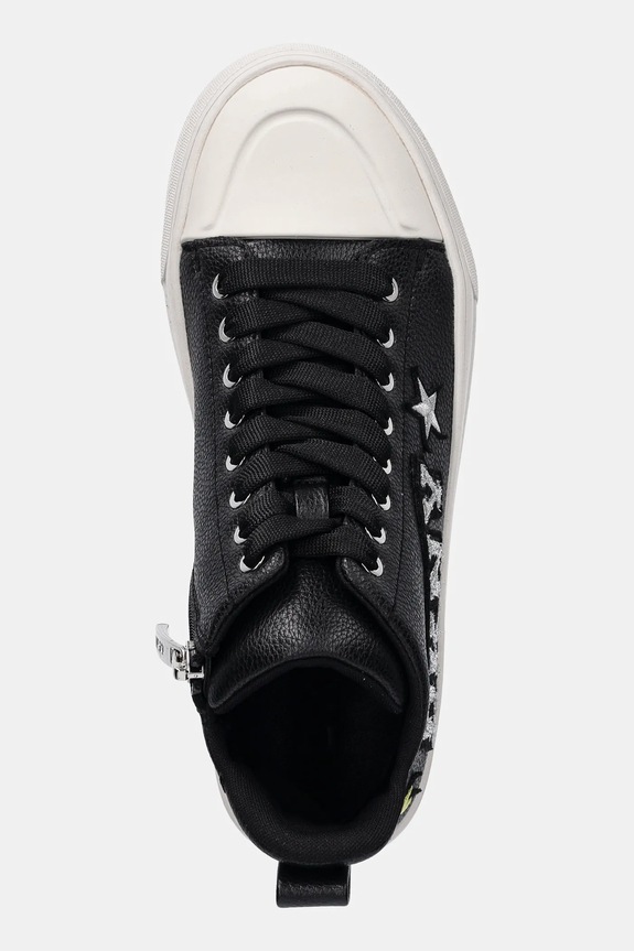 Dkny trampki skórzane Yaser Star czarny K4597935.BLK