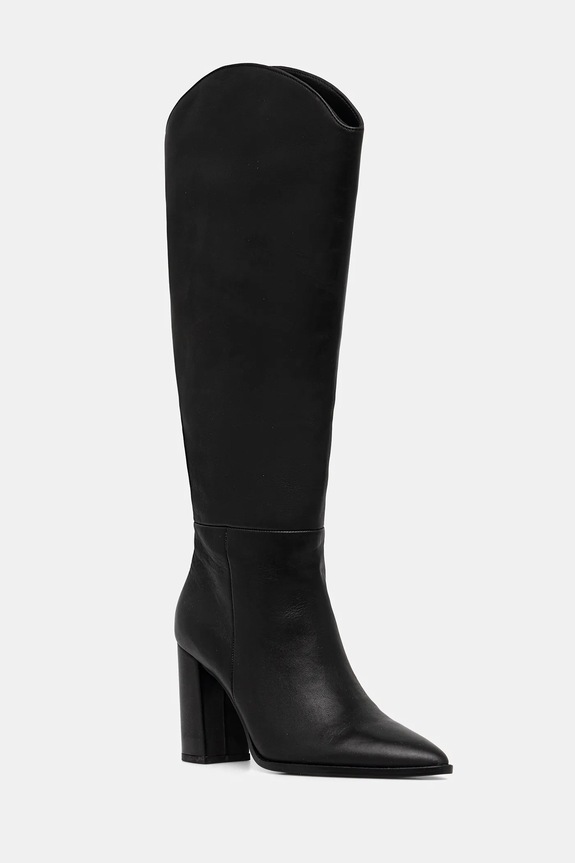 Steve Madden bőr csizma Bixby magas fekete 11004834.017