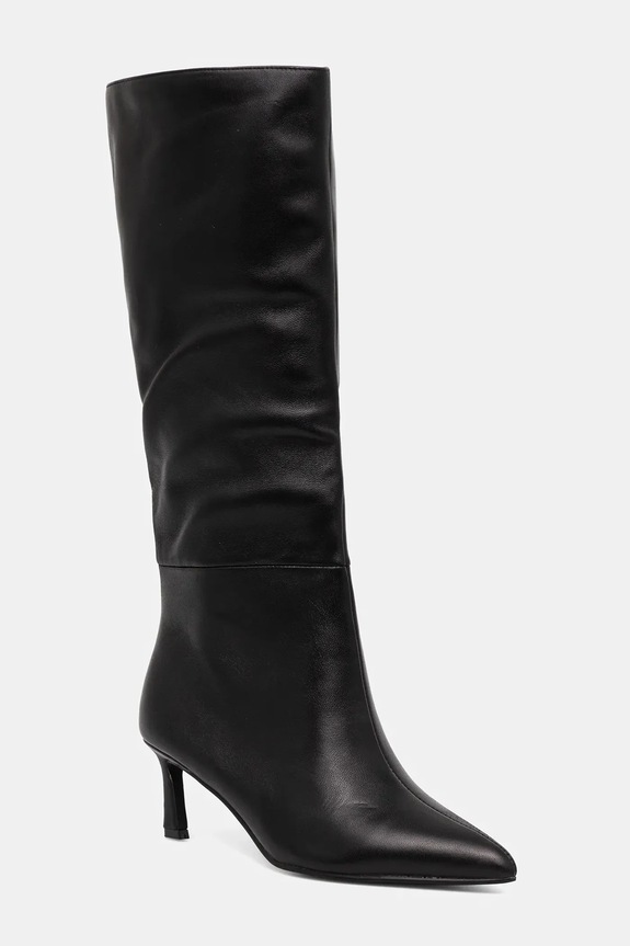 Kožne čizme Steve Madden Lavan zrnata koža crna 11003290.017