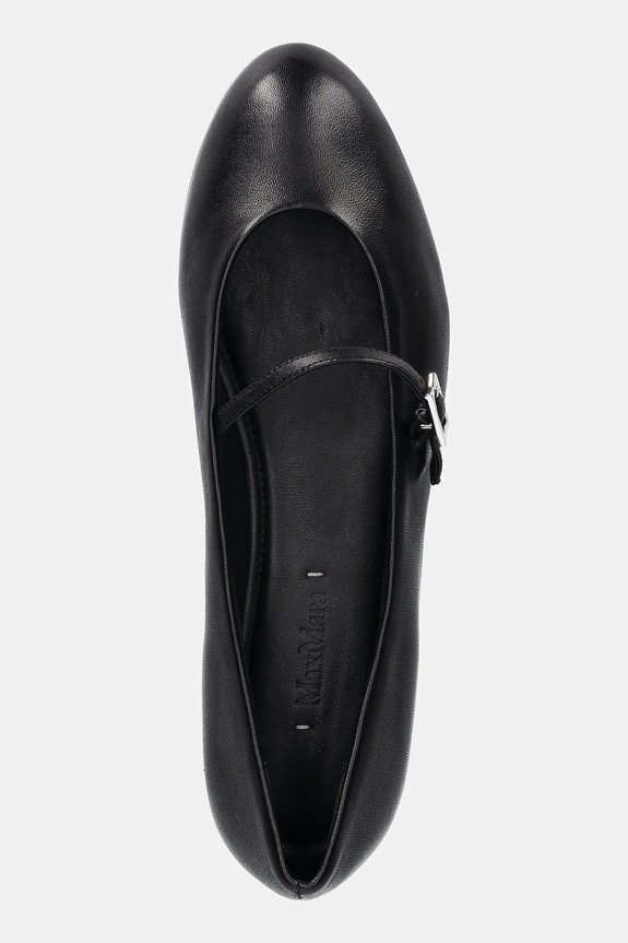 Kožené balerínky Max Mara MMBALLET čierna 2524526311600