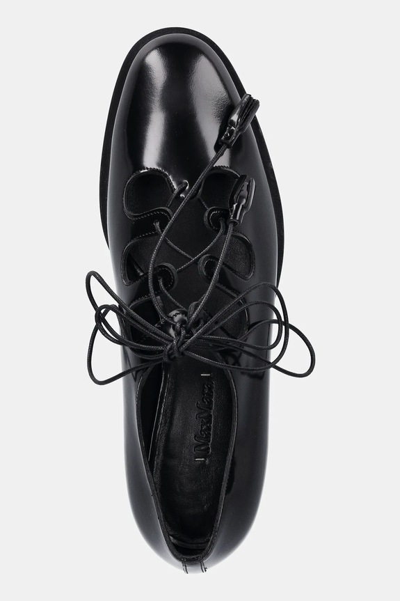 Max Mara półbuty skórzane GHIL czarny 2524526351600