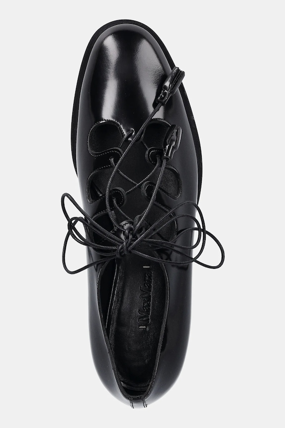 Max Mara półbuty skórzane GHIL czarny 2524526351600
