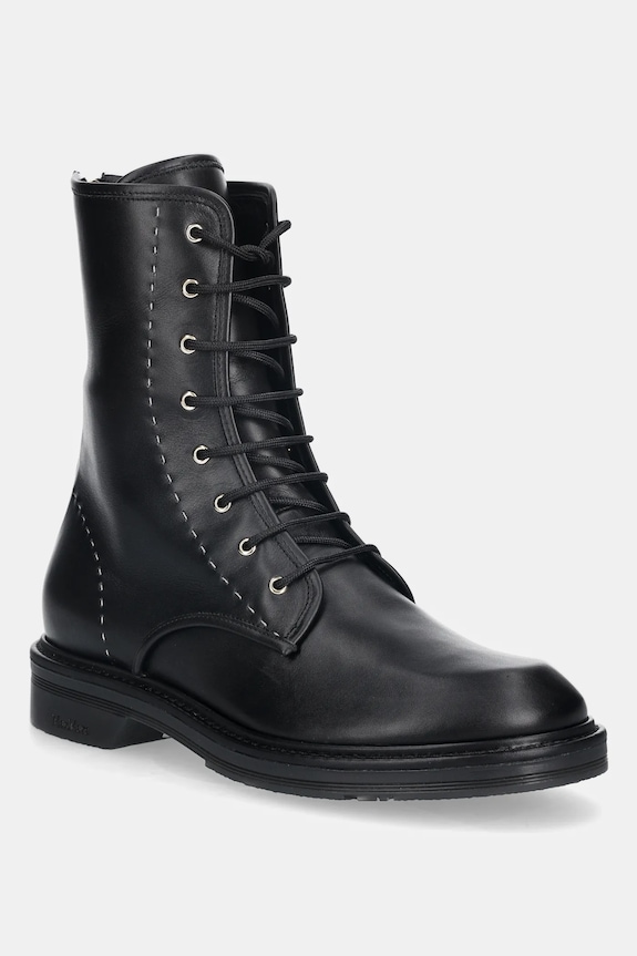 Max Mara leather biker boots URBANCOMBACT grain leather black 2524796031600