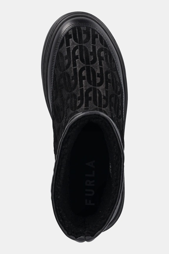 Semišové snehule Furla Nuage Snow Boot čierna YK29NUA.BX4215.O6000