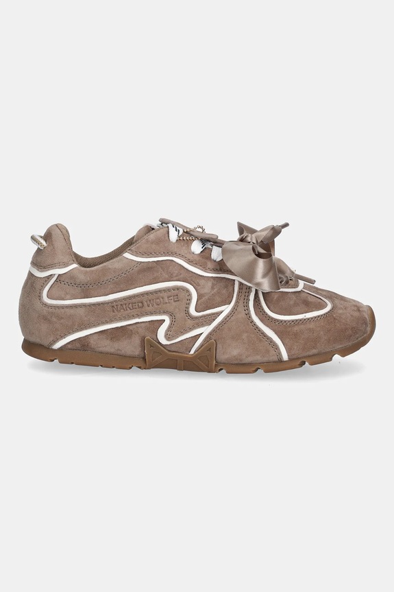 Замшевые кроссовки Naked Wolfe Adored Adored.Mushroom бежевый AW25