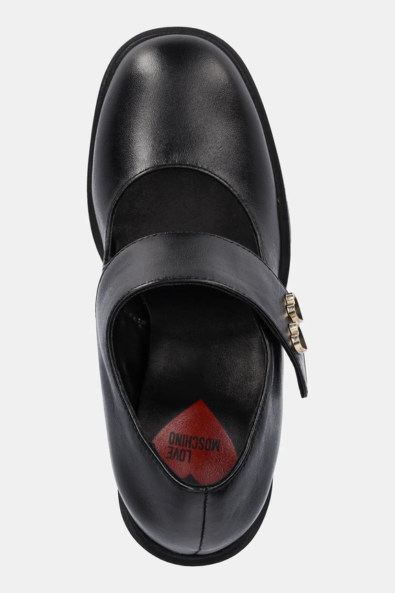Kožené lodičky Love Moschino čierna JA1043AG0NIA0000