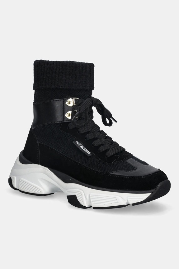 Love Moschino sportcipő nappa bőr fekete JA15366G0NIY600A