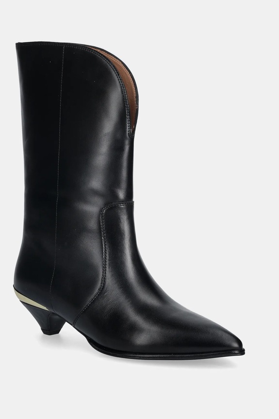 Kožené členkové topánky Love Moschino nezateplené čierna JA24363G0NIA0000