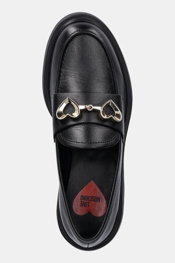 Usnjeni mokasini Love Moschino črna JA10094G0NIA0000