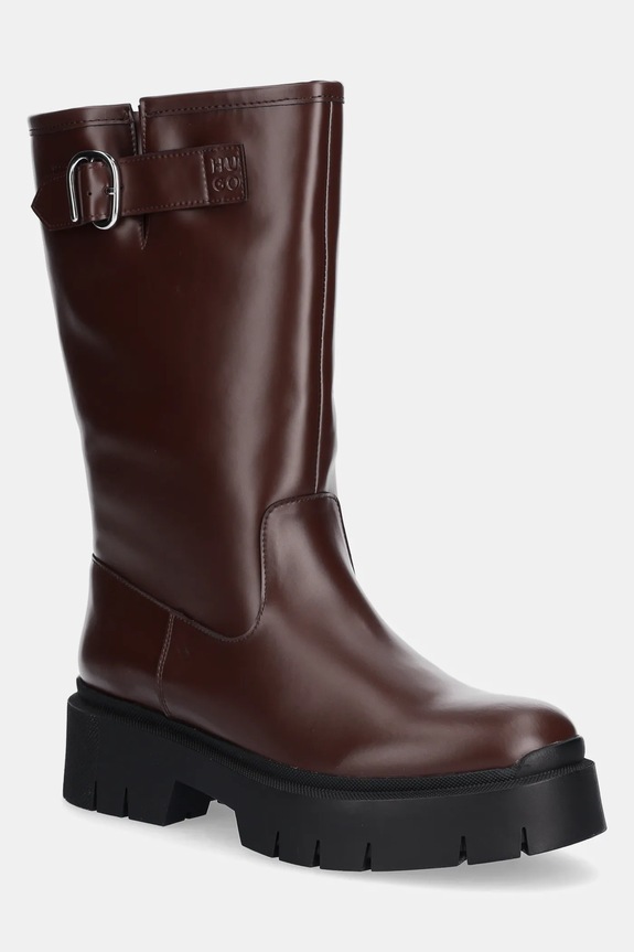 Čizme HUGO Kris bez kopčanja smeđa 50552735.201