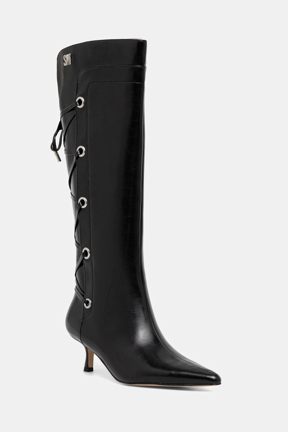 Vysoké čižmy Steve Madden Ballpark imitácia kože čierna 11005048.001