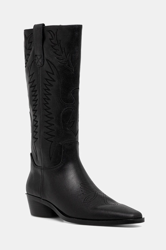 Kožené kovbojské topánky Steve Madden Trevi usňová koža čierna 11004909.017