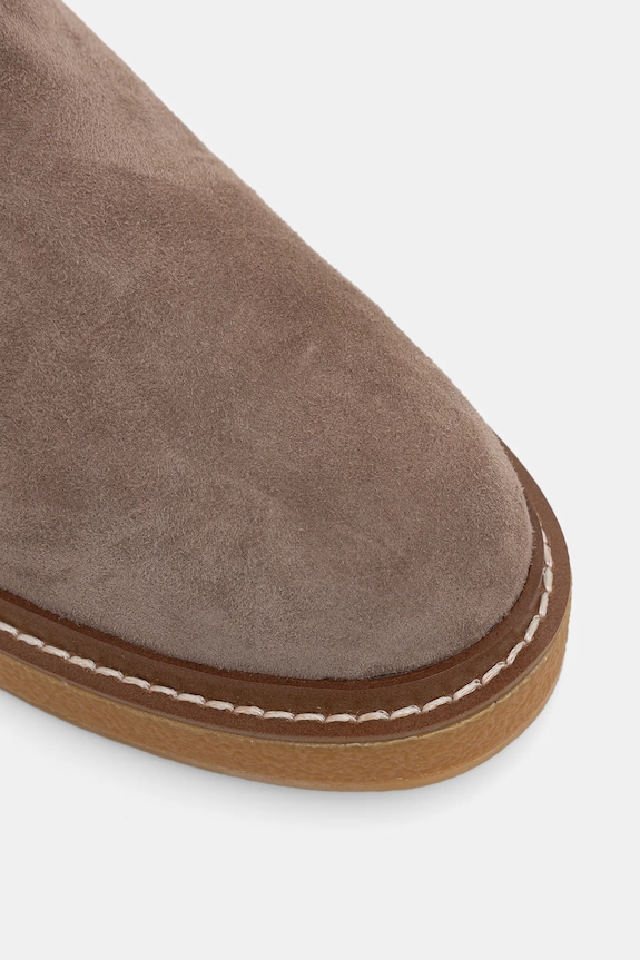 Coccinelle cizme din piele întoarsă bej E4.T7B.15.01.01.N59