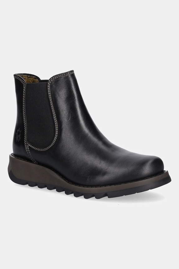 Fly London ghete chelsea de piele SALV195FLY pana la 5 cm negru P143195000