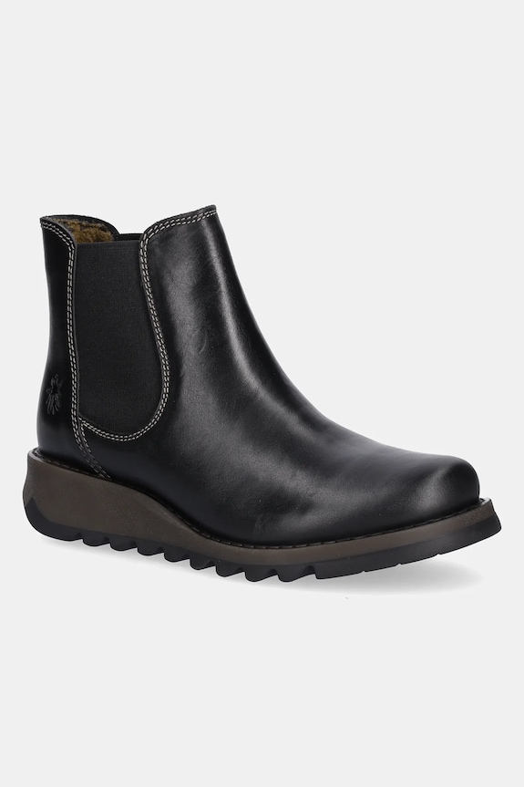 Fly London ghete chelsea de piele SALV195FLY pana la 5 cm negru P143195000