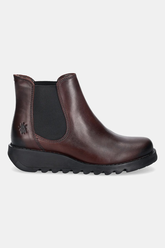 Kožené topánky chelsea Fly London SALV195FLY P143195103 burgundské AW25