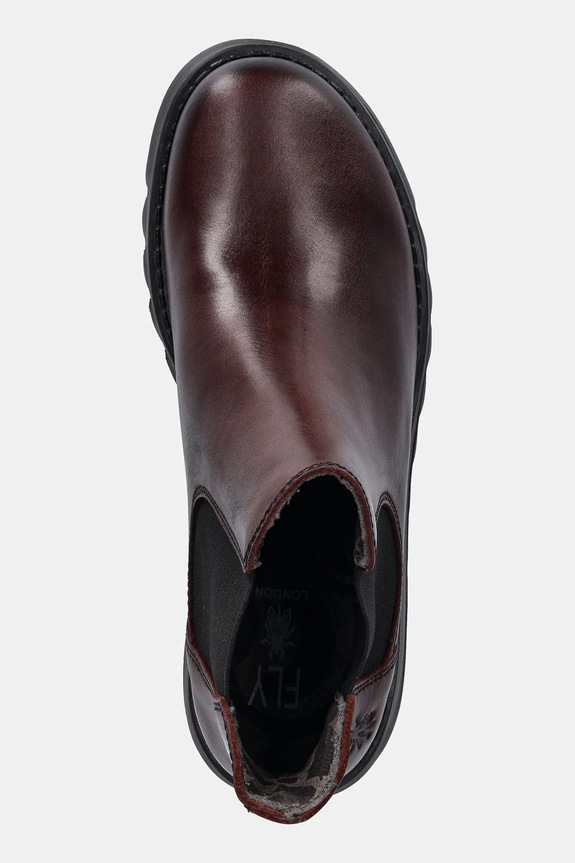 Kožené topánky chelsea Fly London SALV195FLY burgundské P143195103