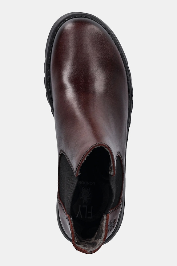 Kožené topánky chelsea Fly London SALV195FLY burgundské P143195103