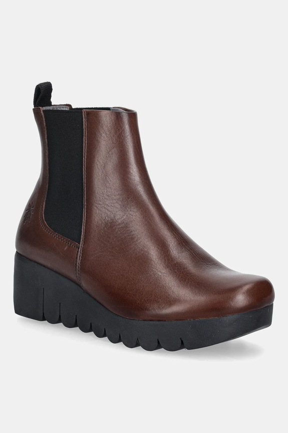 Fly London ghete chelsea de piele VAZE177FLY pana la 5 cm maro P145177001