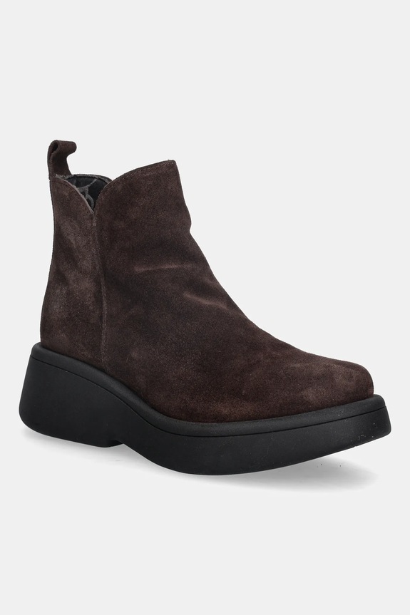 Fly London stivaletti alla caviglia in camoscio MAZY323FLY zeppa marrone P145323003