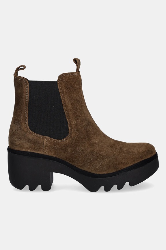 Fly London ghete din piele întoarsă TRIG514FLY P501514010 maro AW25
