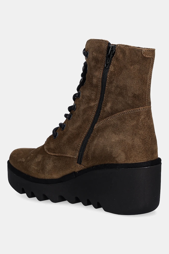 Încălțăminte Fly London botine din piele întoarsă BIRR534FLY P501534009 maro