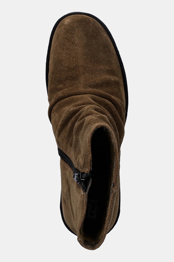 Fly London cizme din piele întoarsă BANN538FLY maro P501538013