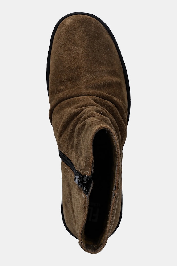 Fly London cizme din piele întoarsă BANN538FLY maro P501538013