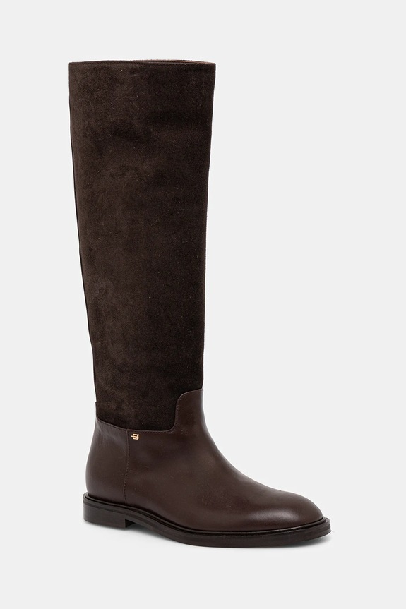 Kožené čižmy Baldinini semišová koža hnedá D6B146P1VICR.3080