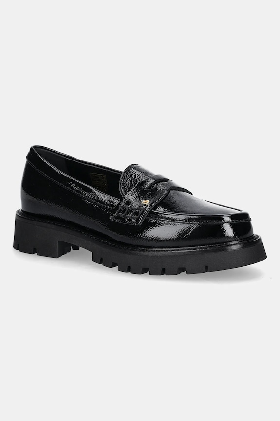 Baldinini mocasini de piele piele patentata negru D6B154P1NAPK.0000