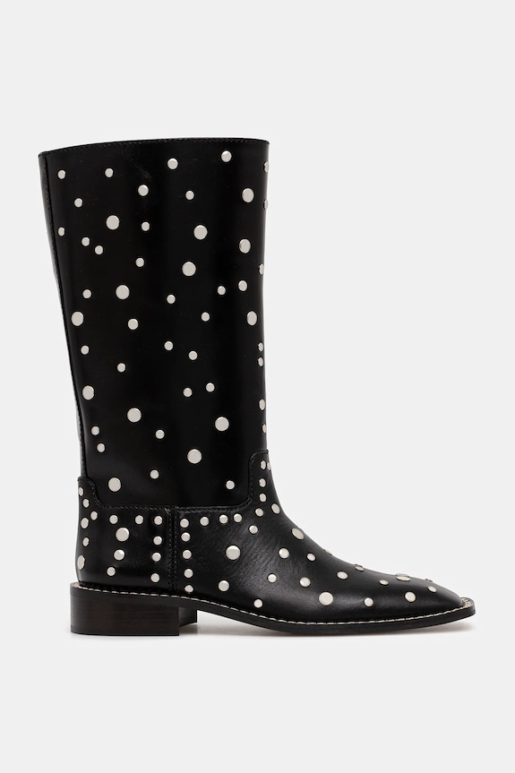 Кожени боти Wales Bonner Studded Boot WBW45001A.22020.999 черен AW25