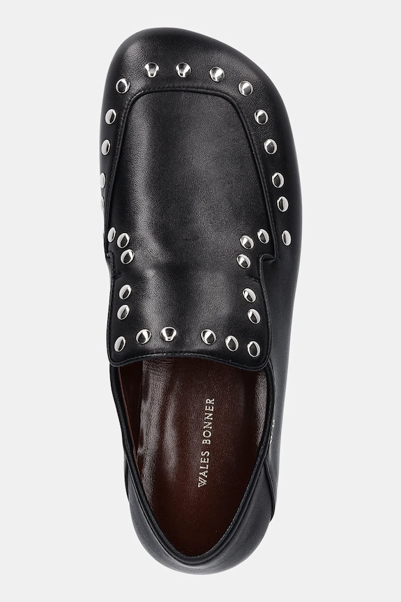 Wales Bonner mocasini de piele Studded Slipper negru WBW45000A.22000.999