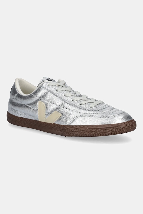 Δερμάτινα sneakers Veja Panenka φλατ ασημί FU2020893A