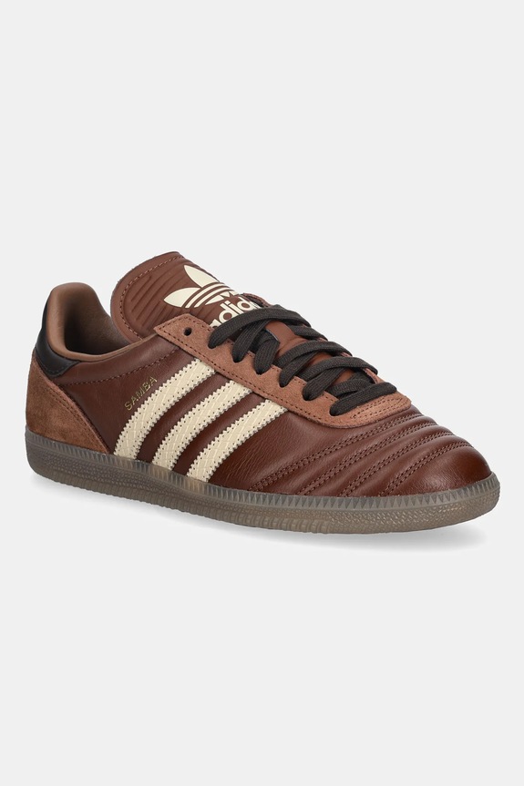 Шкіряні кросівки adidas Originals Samba Jp замша коричневий JR0962