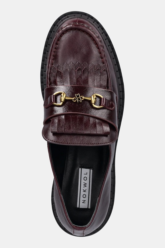 Kožené mokasíny Nokwol Perry Burgundy Leather burgundské Perry.Burgundy.Leather