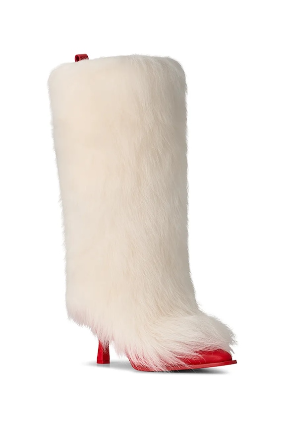 Ботуши UGG x Ambush Fur Heel 1176810.WHRD бял AW25