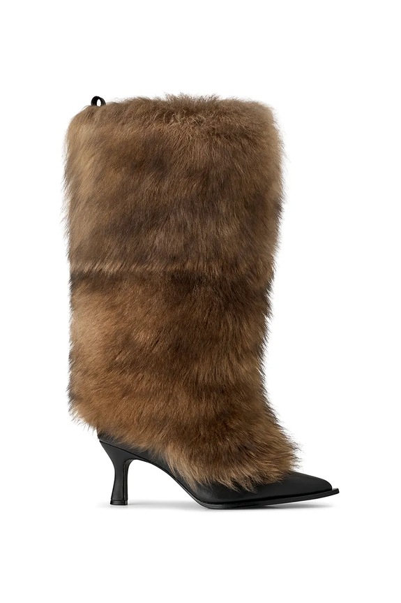 Ботуши UGG x Ambush Fur Heel гладка кожа кафяв 1176810.BRN