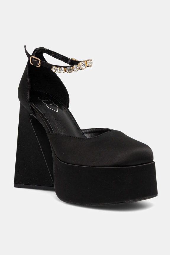 Koi Footwear czółenka Gilda słupek czarny Gilda.Satin