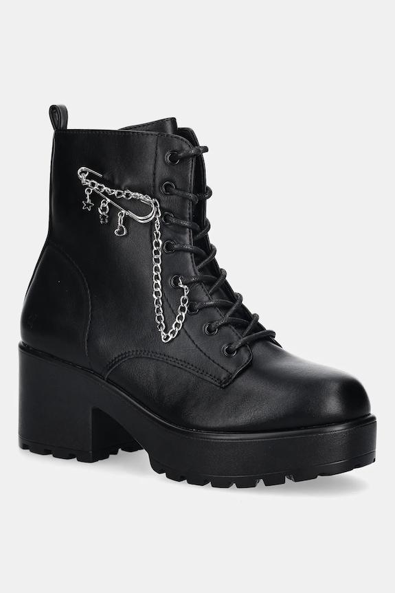 Gležnarji Koi Footwear Imitacija zrnatega usnja črna Salvius