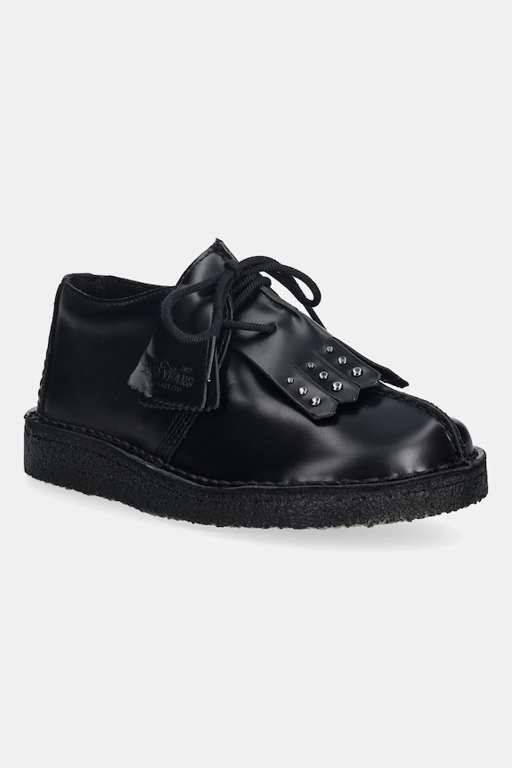 Clarks Originals scarpe in pelle Desert Trek flat nero 26183315