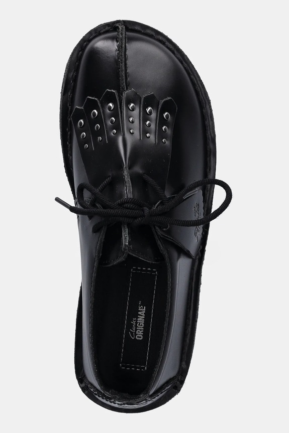 Clarks Originals scarpe in pelle Desert Trek nero 26183315