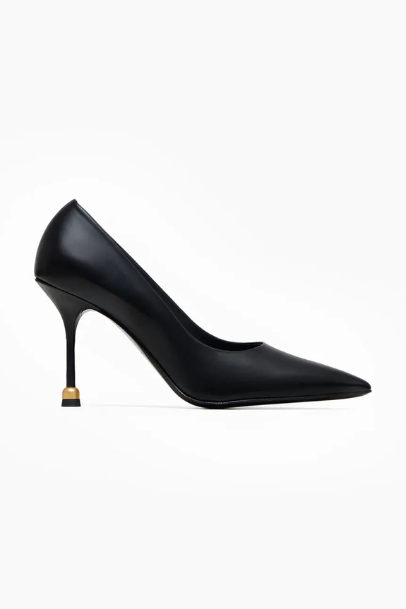 Vanda Novak tacchi in pelle Aleksandra pelle fiore nero Aleksandra.Deep.Black