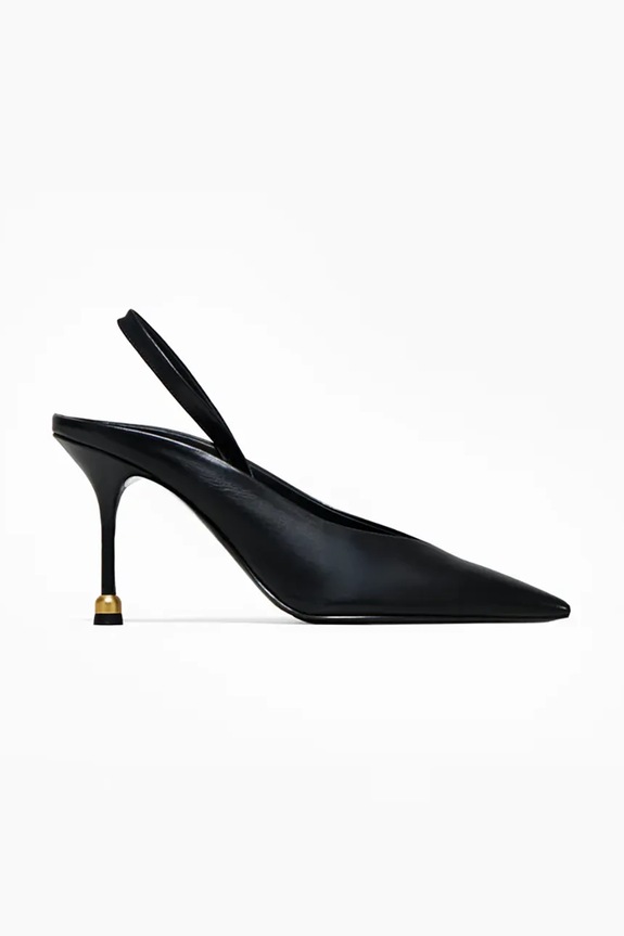 Vanda Novak stilettos de piele Milly calcai expus negru Milly.Deep.Black