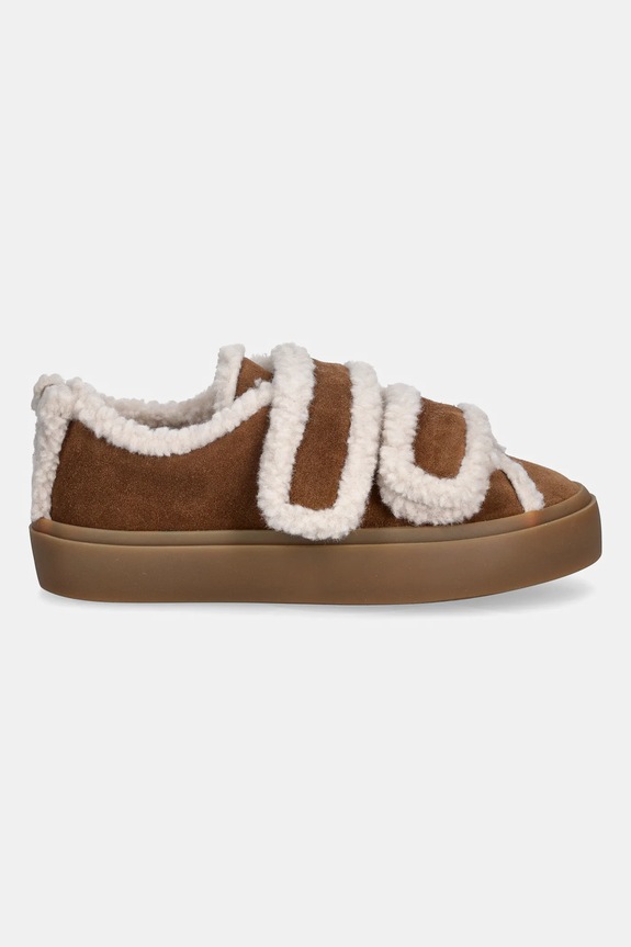 Σουέτ sneakers Inuikii Shearling Low Velcro 1001.001.0231.150 καφέ AW25