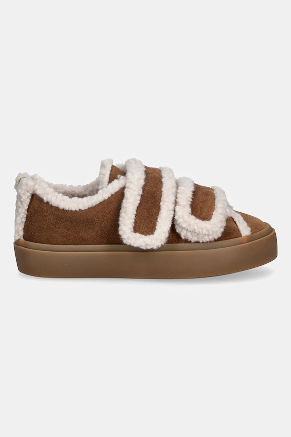 Σουέτ sneakers Inuikii Shearling Low Velcro 1001.001.0231.150 καφέ AW25