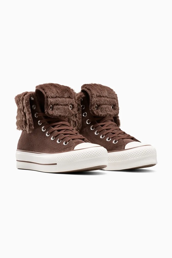 Високи кецове Converse Chuck Taylor All Star Star Fold Over Lift A15230C кафяв AW25
